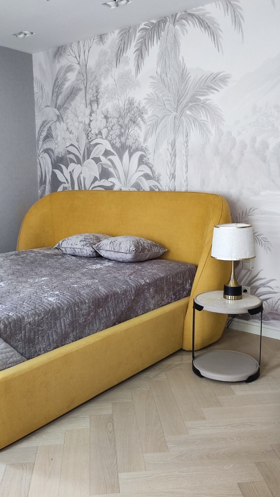 Композитная паркетная доска Quartz Parquet Елка Дуб испанский 33-404 венгерская елка 635×127×5 фото в интерьере